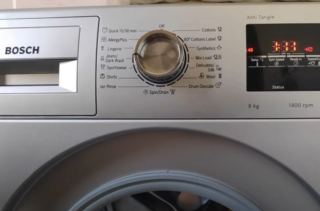 front load washer programs