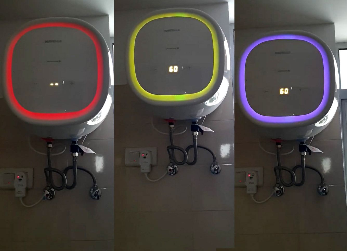 Havells LED color-changing display panel water heaters