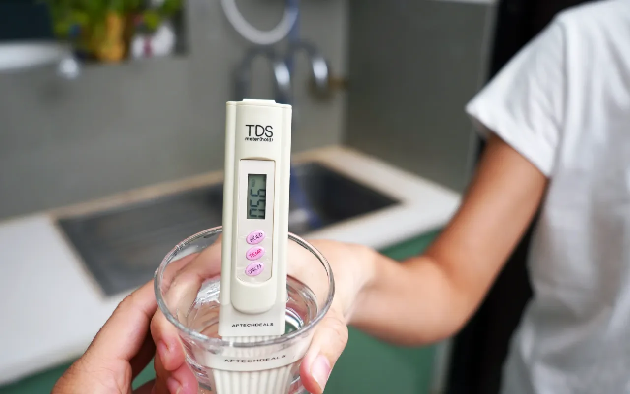 TDS levels in water source for an RO water purifier