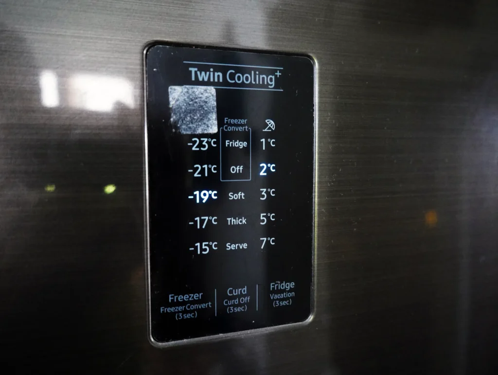 Samsung double door refrigerator controls